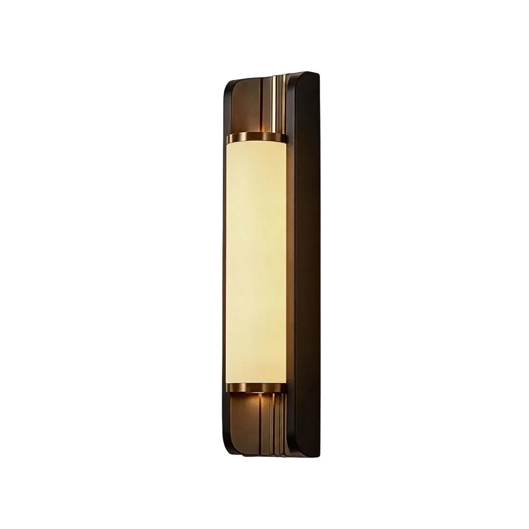 Architectural up down outdoor wall sconce with minimalist vertical design.