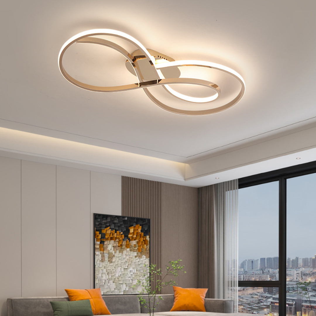 Art deco ceiling light flush mount creating focal point in modern dining space