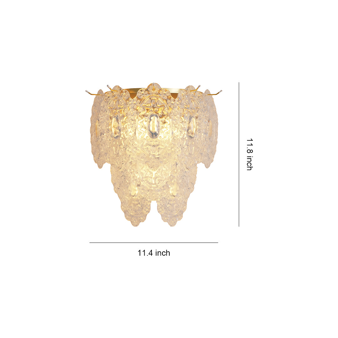 Art wall lights technical specification diagram with dimensions and mounting measurements