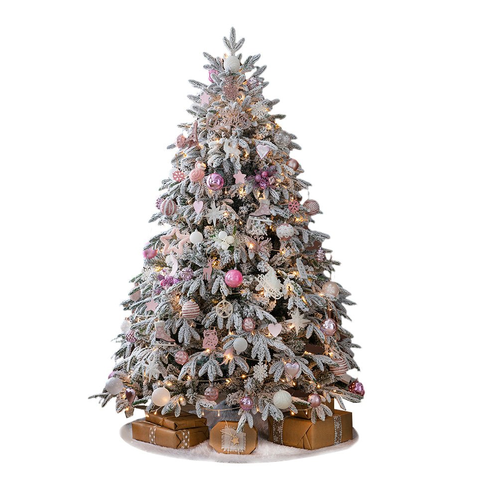 Artificial Simulation Falling Snow Christmas Decor Tree with String Lights