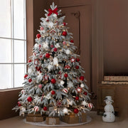 Artificial Simulation Falling Snow Christmas Decor Tree with String Lights