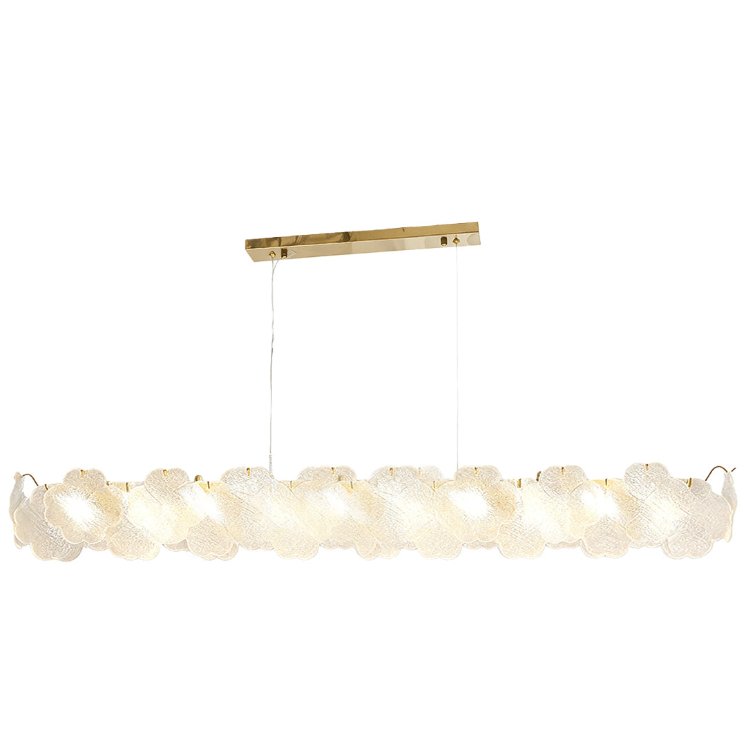 Artistic glass chandeliers in a luxurious living room, offering a blend of modern art and functional lighting