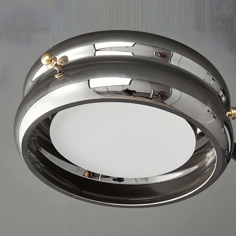 Artistic Multi - Head Matte Black Copper Semi - Flush Mount Ceiling Lighting