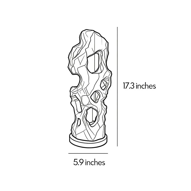 Artistic table lamp dimension diagram showing a 17.3-inch height and 5.9-inch width.
