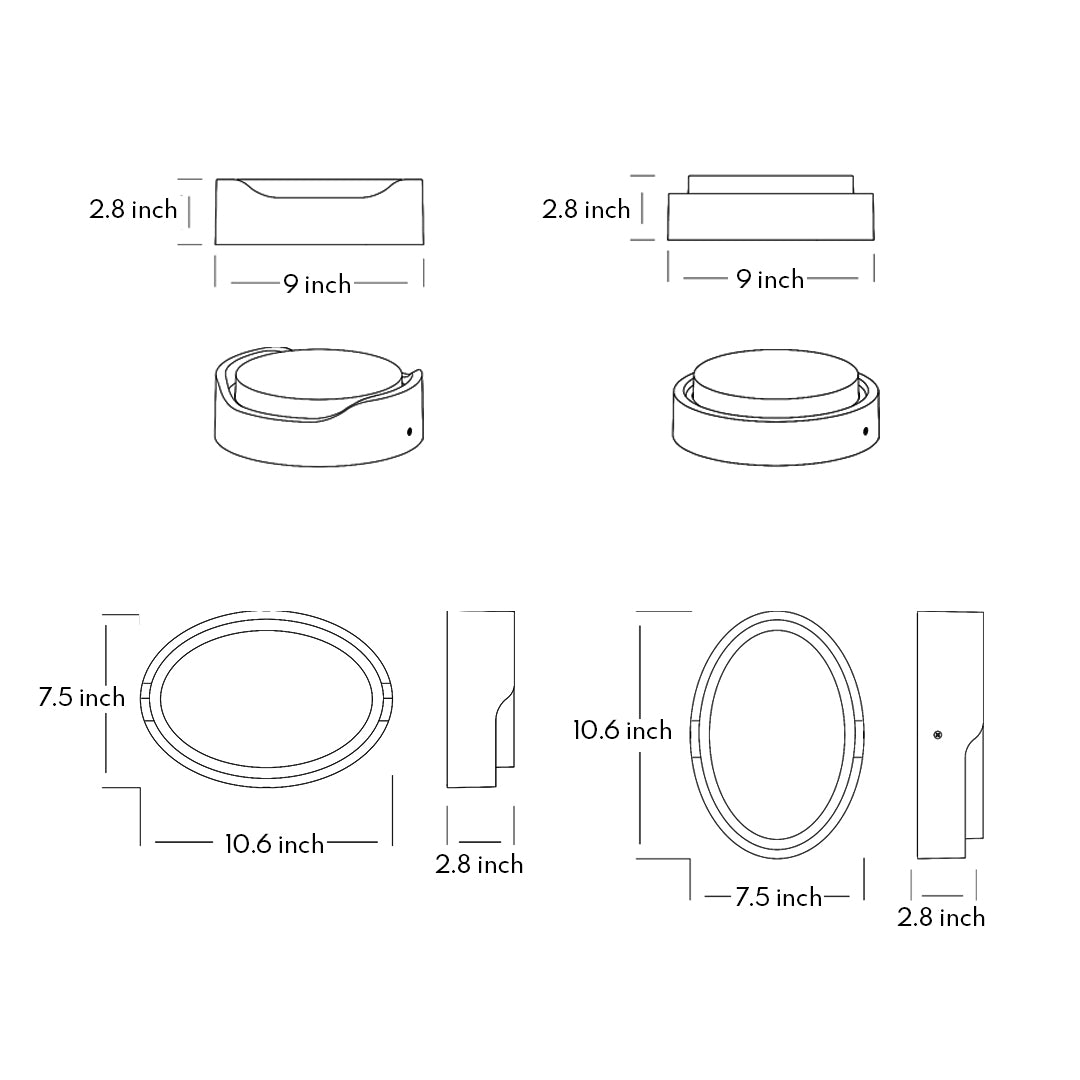 Round outdoor wall sconce with frosted diffuser creating ambient lighting on building exterior