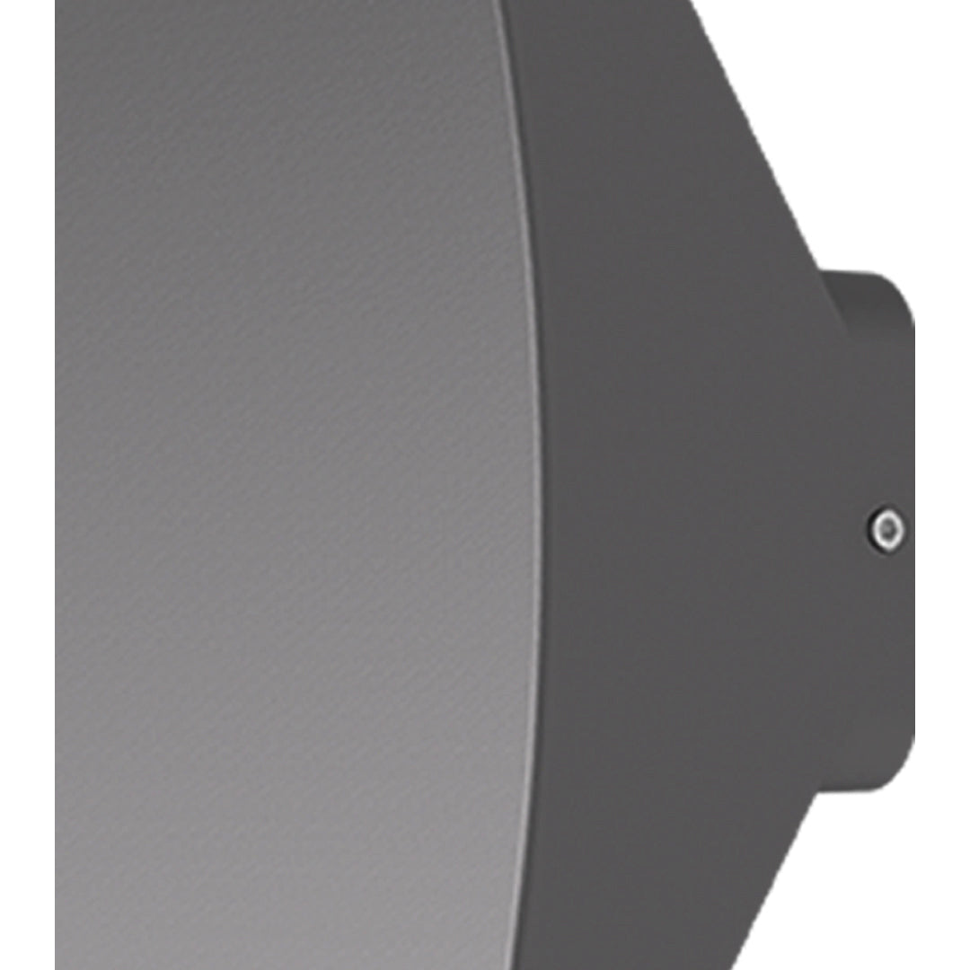 Sleek gray geometric wall light with angular design and modern architectural styling
