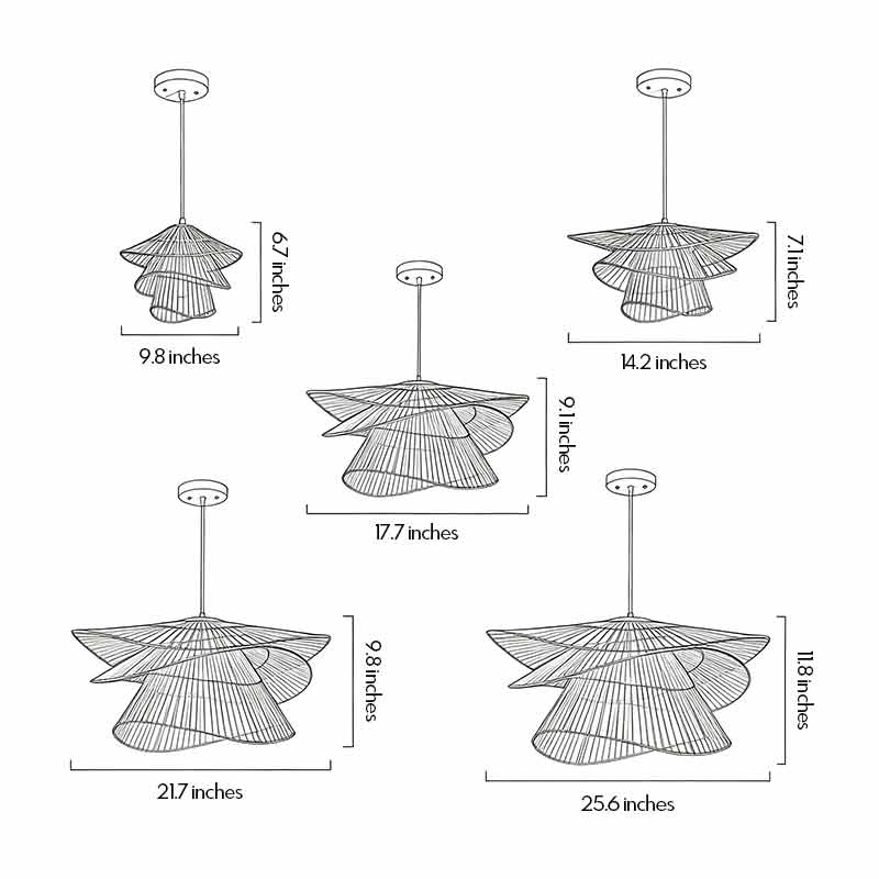 Bamboo pendant light fixtures providing natural style and warm ambient illumination for interior spaces