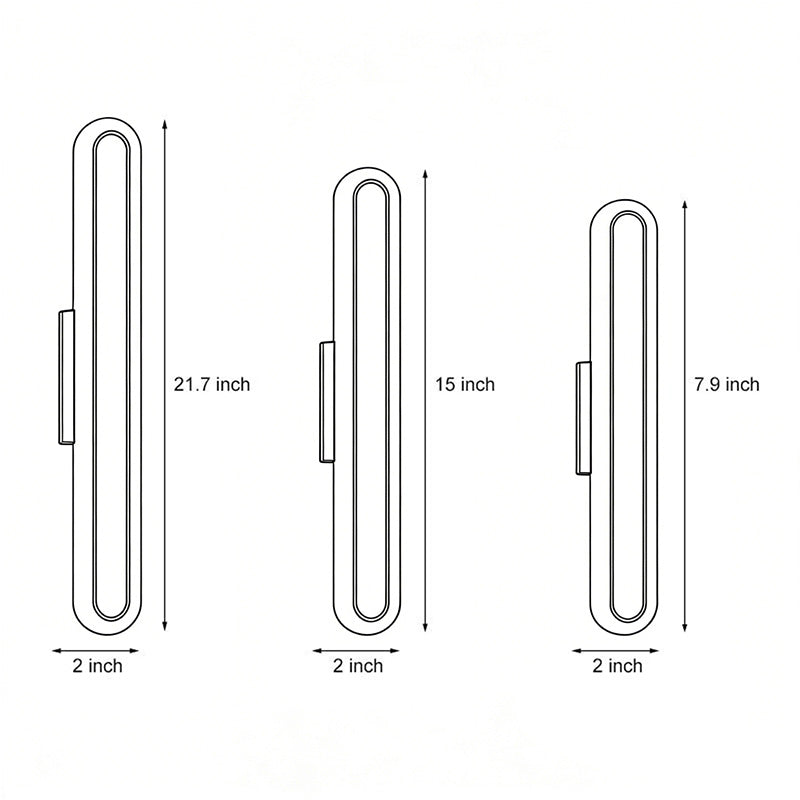 Line drawing of bar wall light dimensions, providing installation specifications.
