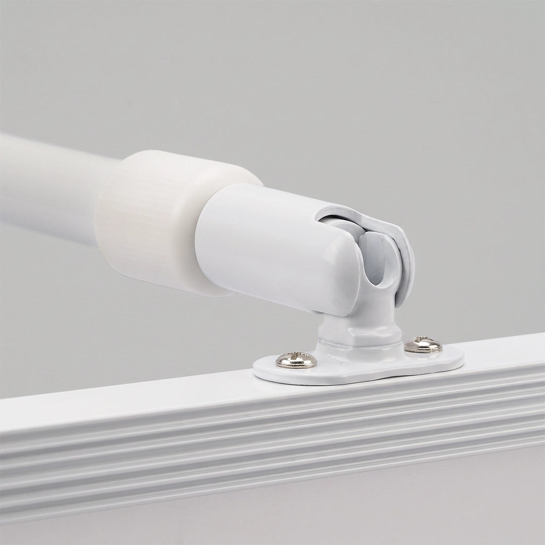 Close-up of the white mounting joint and frosted light tube on bathroom vanity lights gold style.