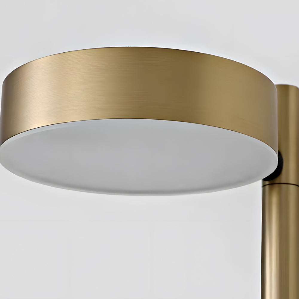 Close-up of bedside lamps for wall showcasing its black and gold details.