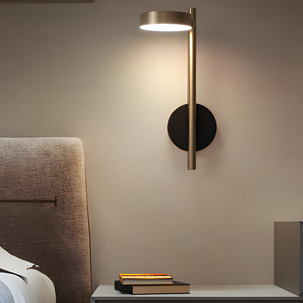 Bedside lamps for wall with a minimalist design, providing soft light in a modern living room.