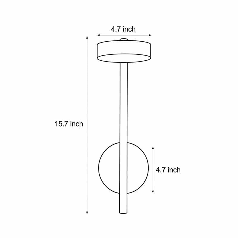 Technical diagram of bedside lamps for wall showing dimensions and installation details.