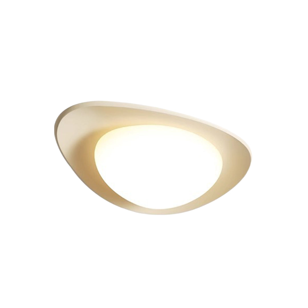 Elegant pebble ceiling light in neutral beige tone with minimalist organic design