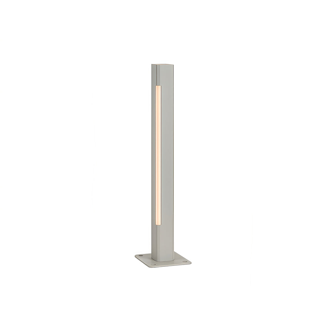Soft beige slim tube-shaped led bollard light fixtures featuring a contemporary outdoor lighting silhouette.
