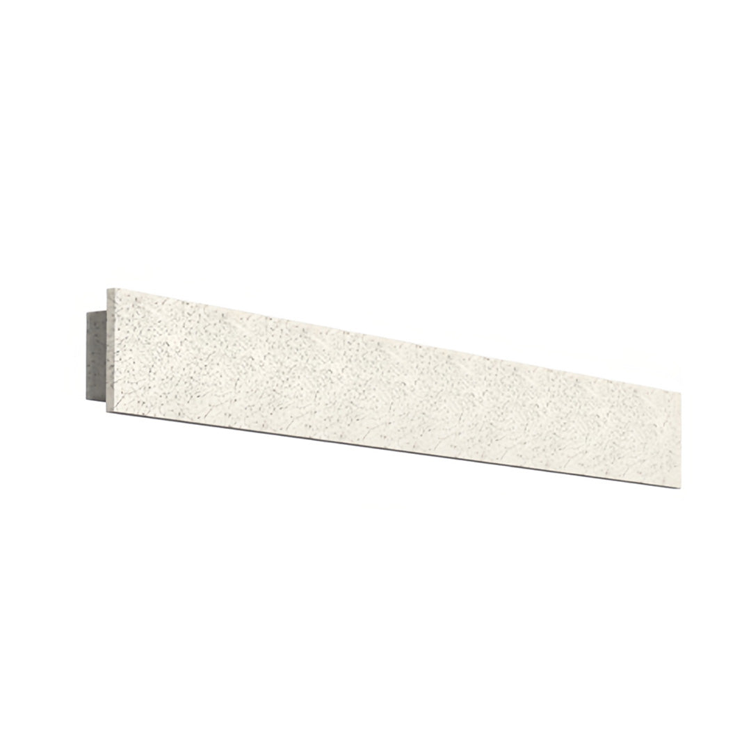 Light beige textured modern outdoor wall sconces in elongated shape displayed against neutral background.