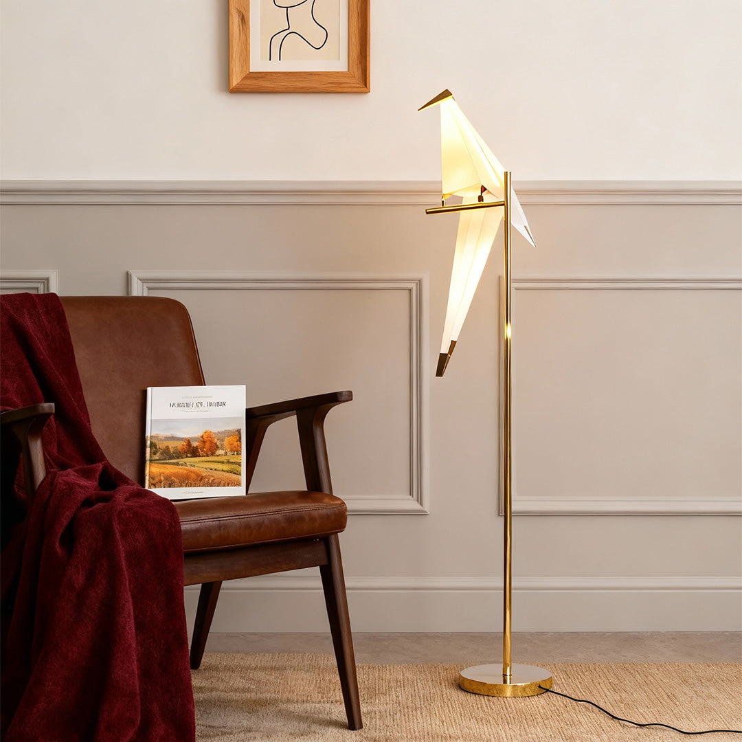 bird-wall-light-warm-light-contemporary-hallway-white-walls
