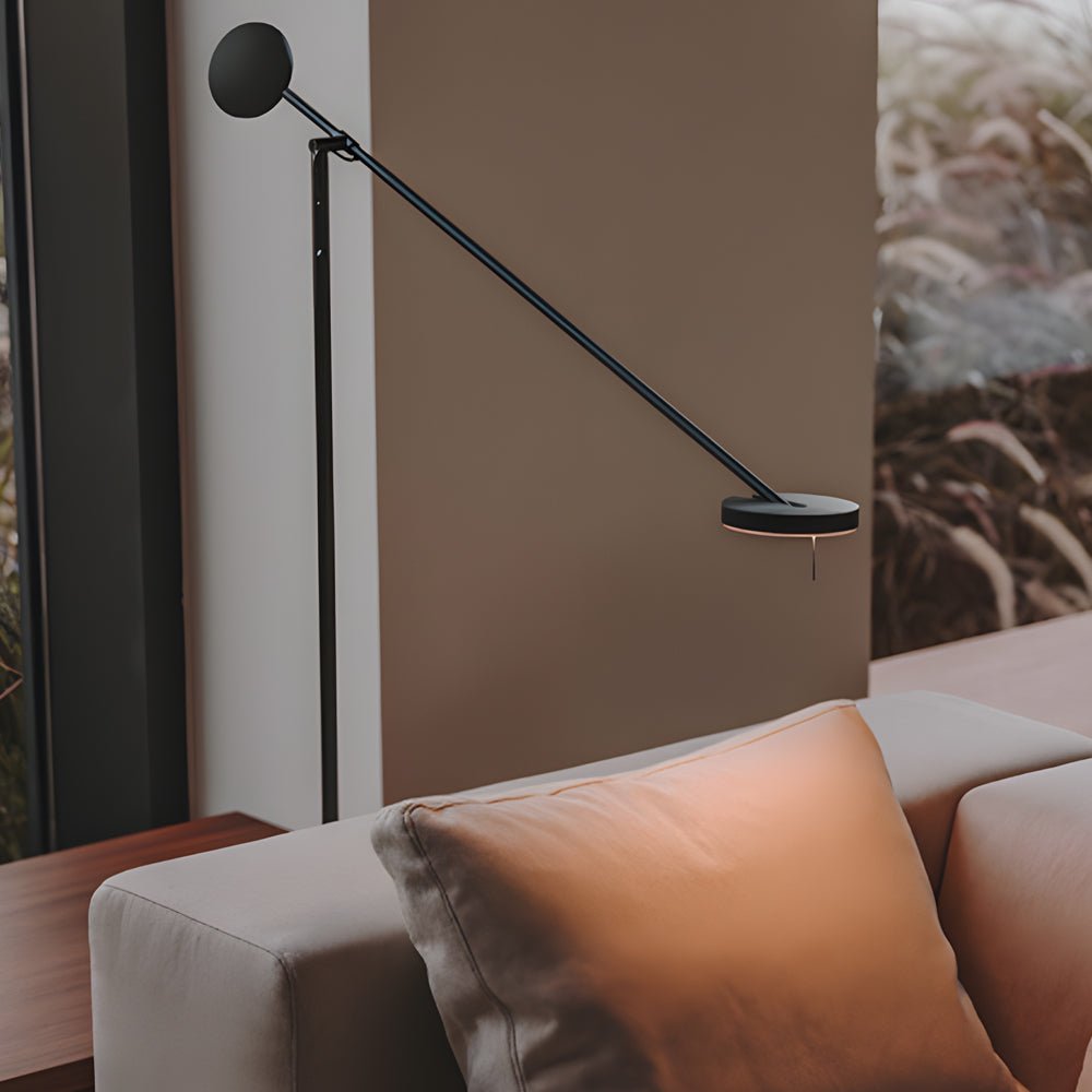 Black Adjustable Arm Invisible LED Floor Lamp