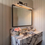 Black Bar Vanity Light Metal Swing Arm Bathroom Light