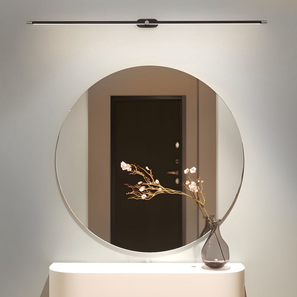 Modern bathroom vanity light strip in black, adding a sophisticated touch while providing bright, even light.