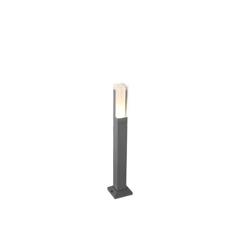 Angled view of black bollard lights product
