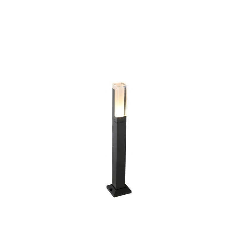 Single black bollard light product front view