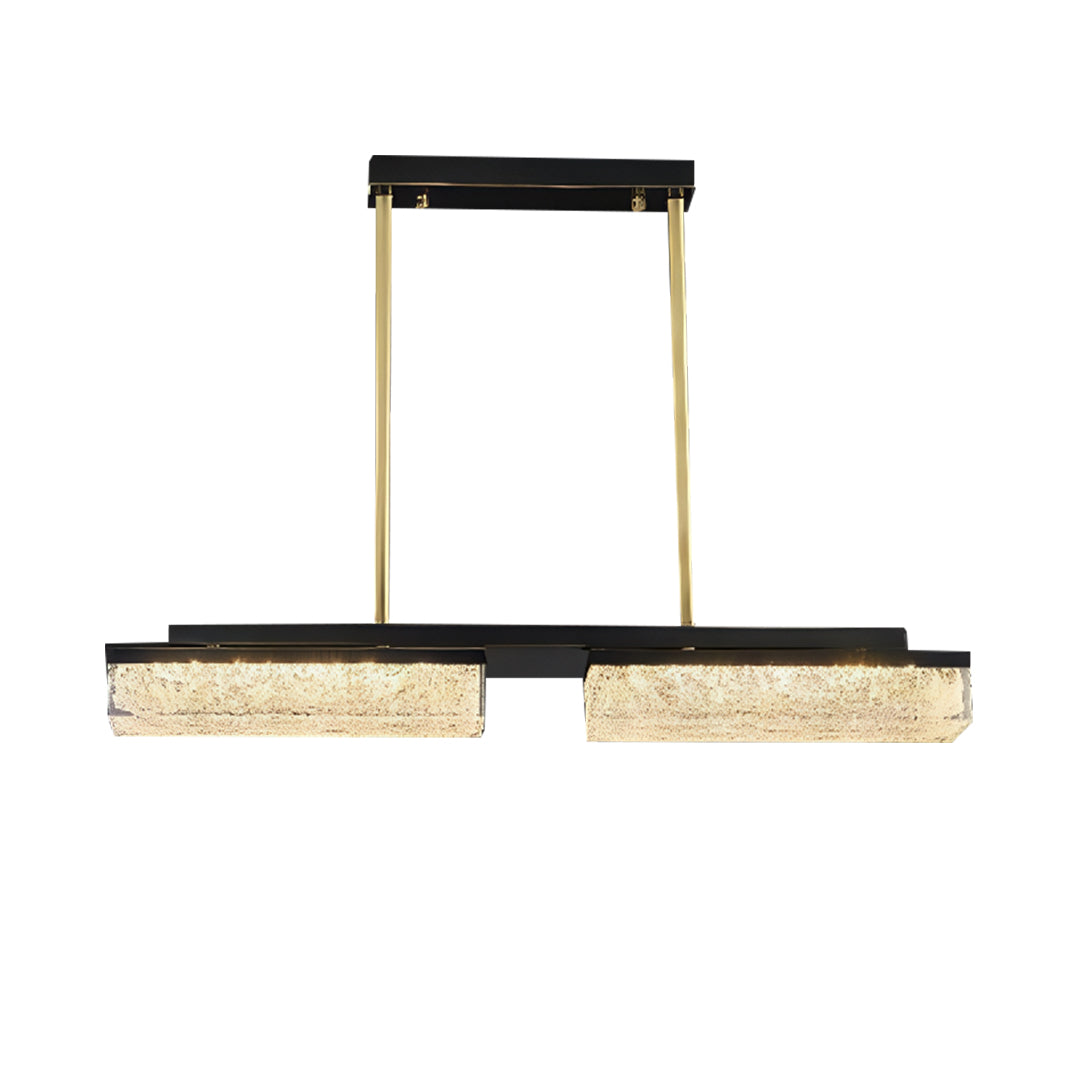 Contemporary copper pendant lights for kitchen island featuring sleek black and gold combination