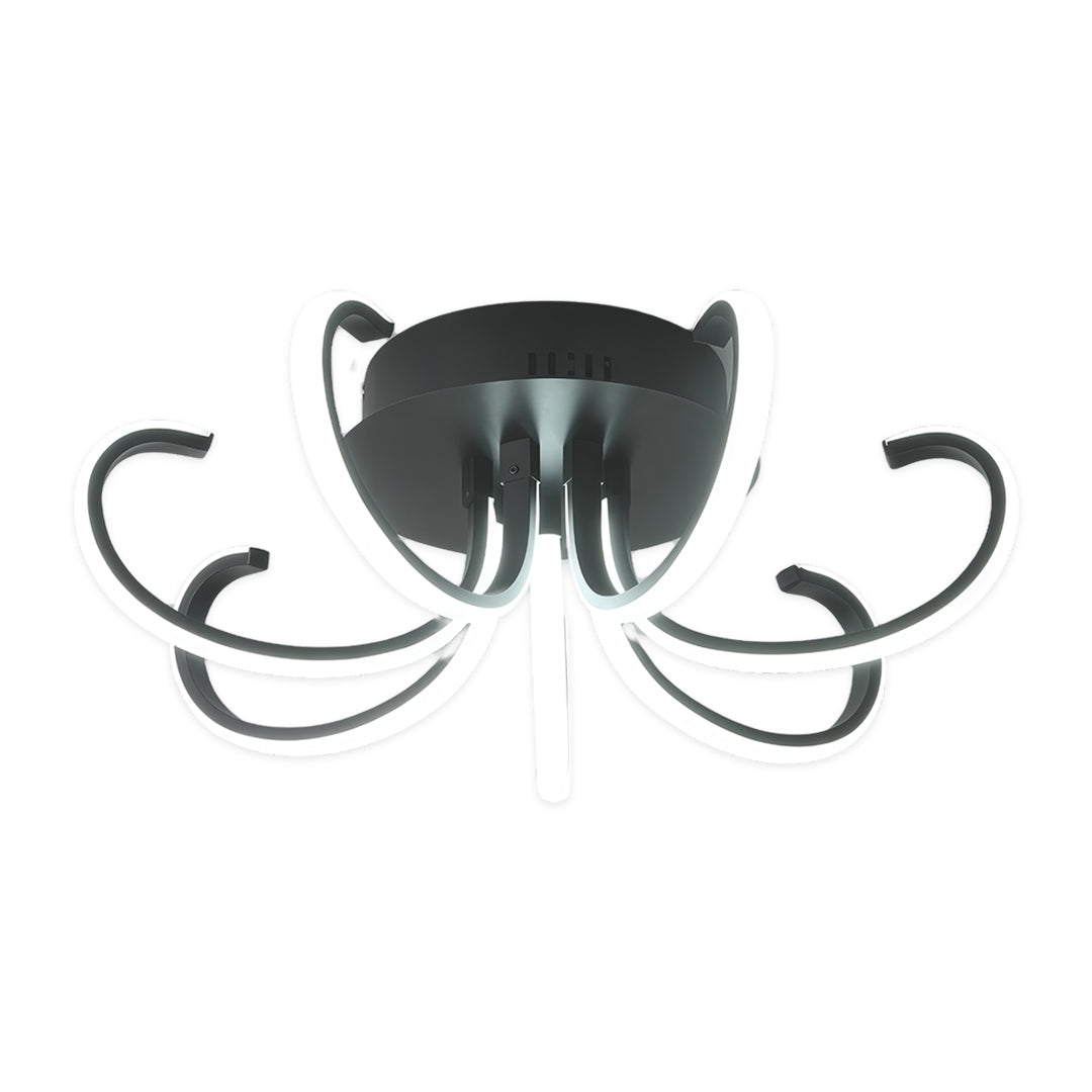 Modern luxury chandeliers style flush mount led lighting with black and curved LED arms