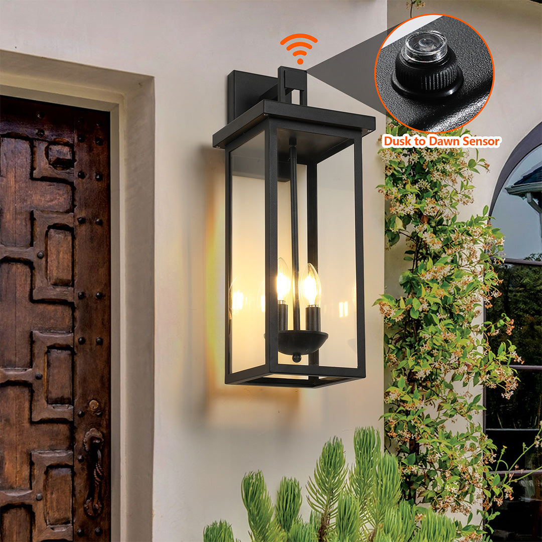 Add elegance to your exterior with black external wall lights featuring a candelabra base, perfect for stylish and durable outdoor illumination.
