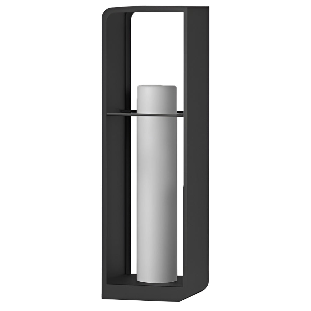 Black lantern outdoor light with dimensions, width 8 inches and height 11 inches.