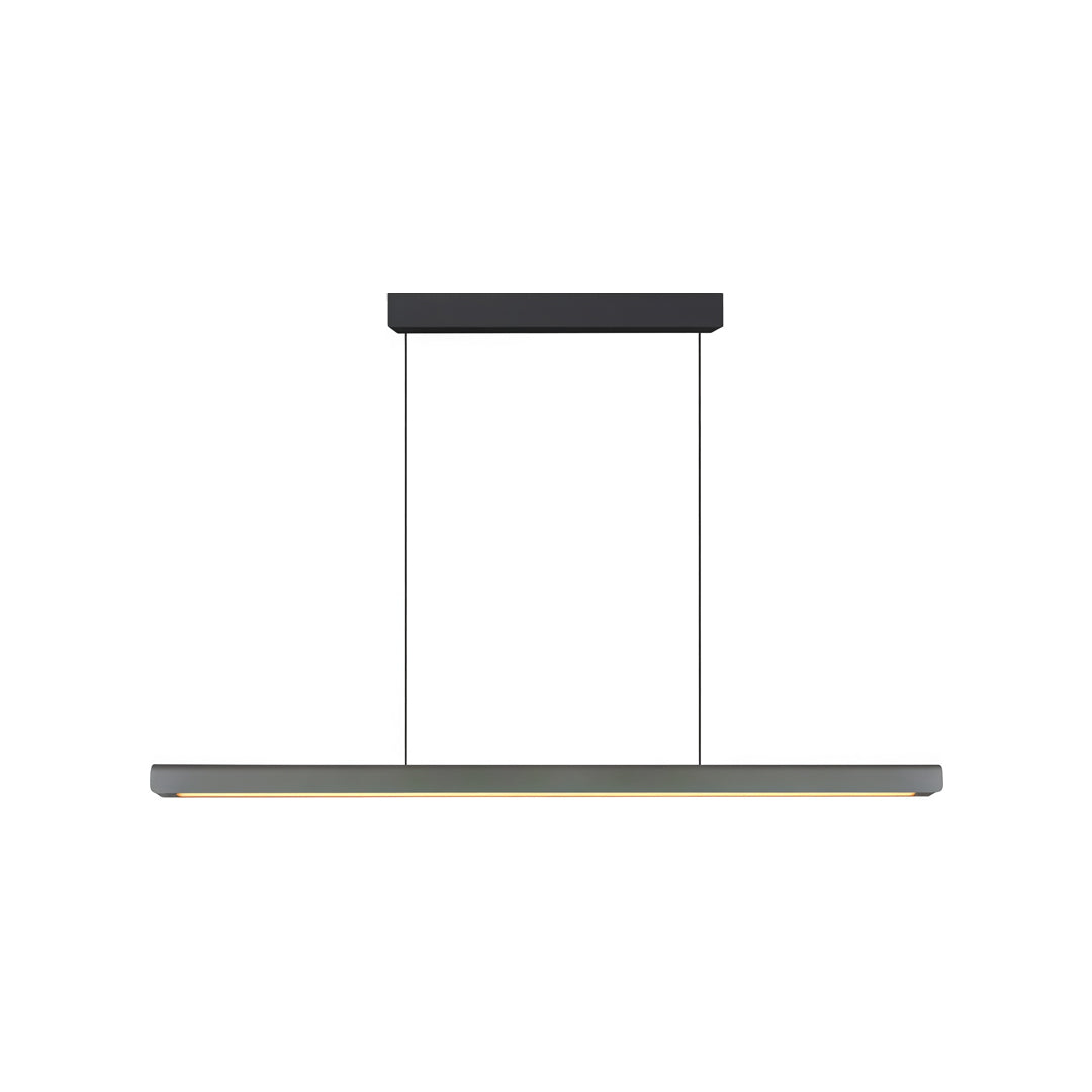 Black LED linear suspension light with adjustable hanging cables for modern commercial interiors.