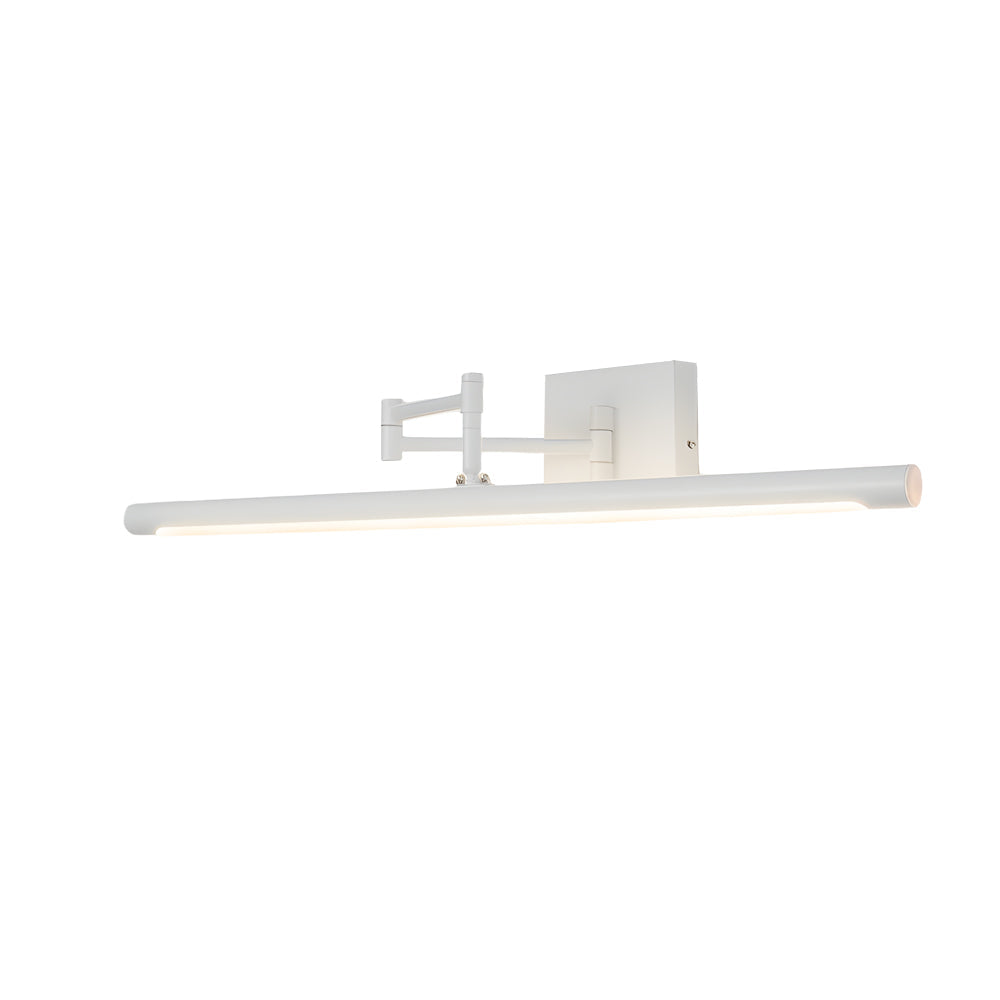 White finish option of the black bar style vanity light design