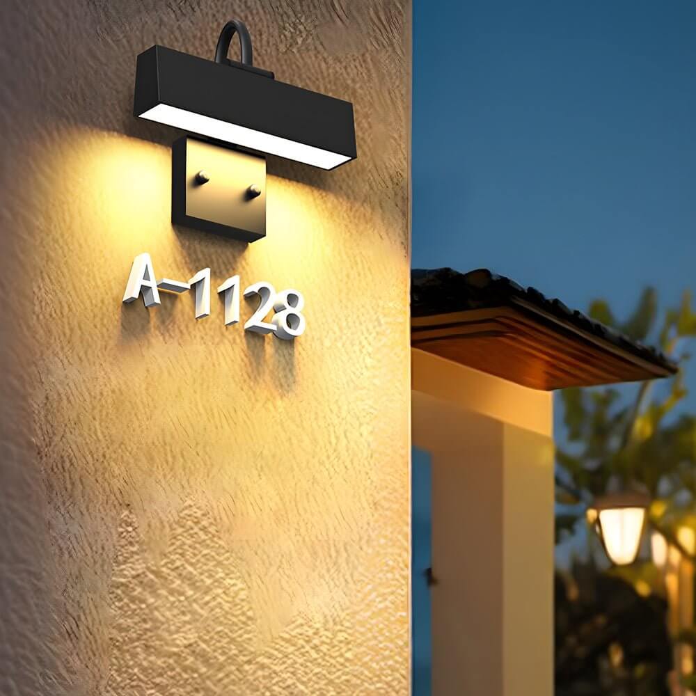 Black LED Wall - Mounted Light for House Number