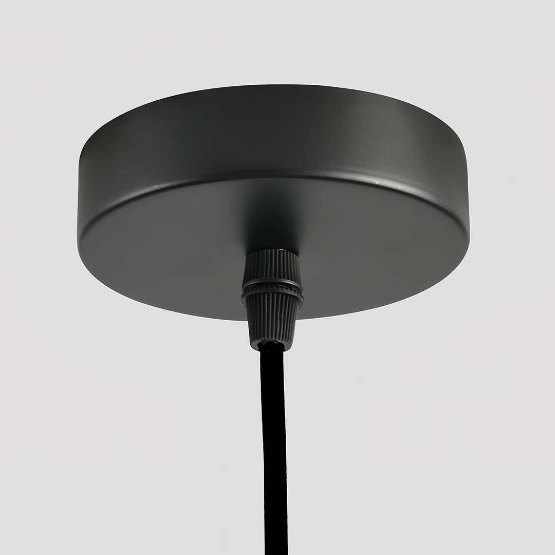 Product image of the black metal ceiling canopy and cord for the tiny pendant lights 