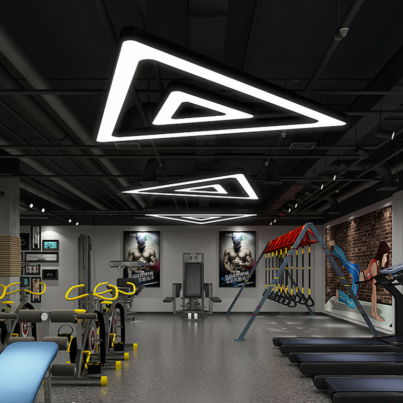 Black Modern Chandeliers Creative LED Triangular Ceiling Light