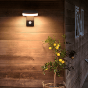 Black Motion Sensor Outdoor Wall Light - Rotatable