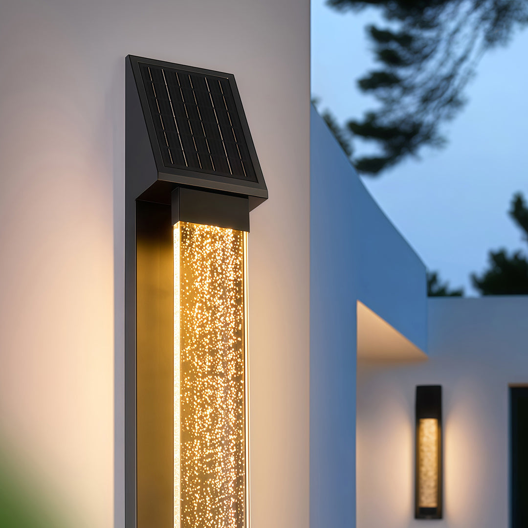 Black outdoor lighting sconce with waterproof design provides reliable illumination for patios, gardens, and exterior walls.