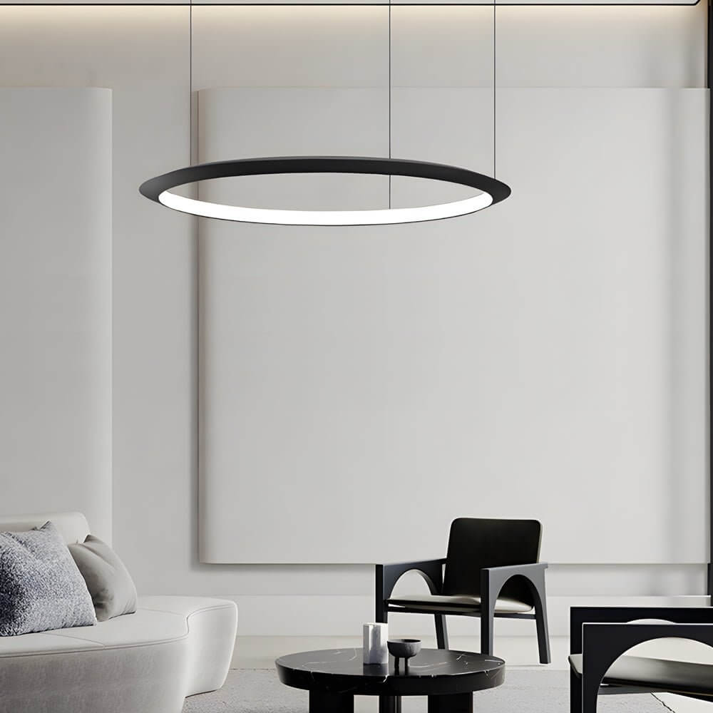 Black Ring Chandelier LED Pendant
