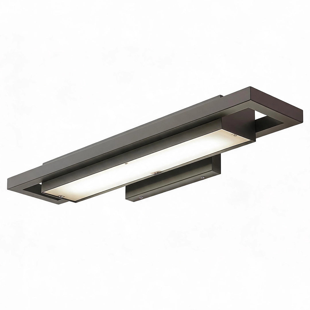 Black sconce wall lights with a slim linear profile and minimalist dark metal frame.