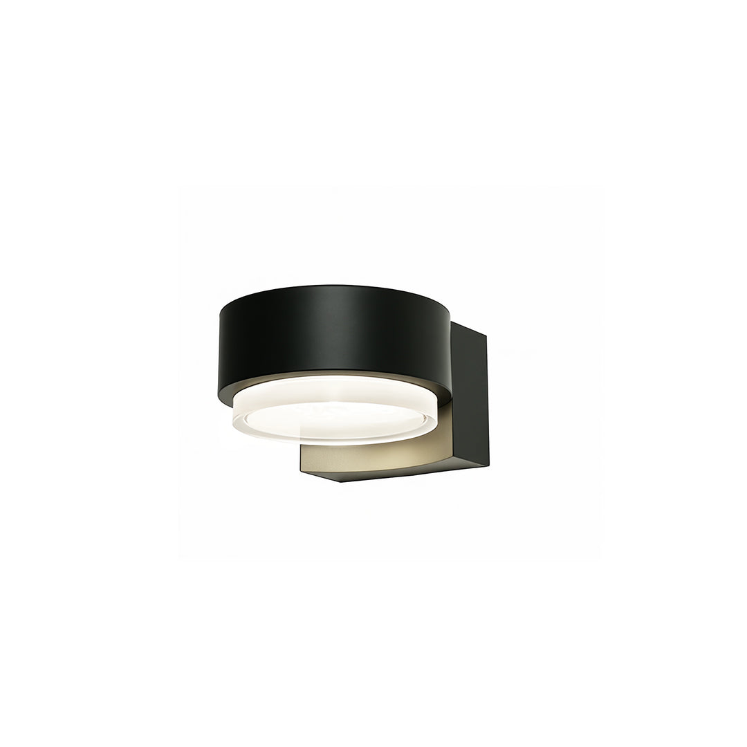 Sleek black semi-cylindrical lights for outdoor wall shown in a simple product render against white background.