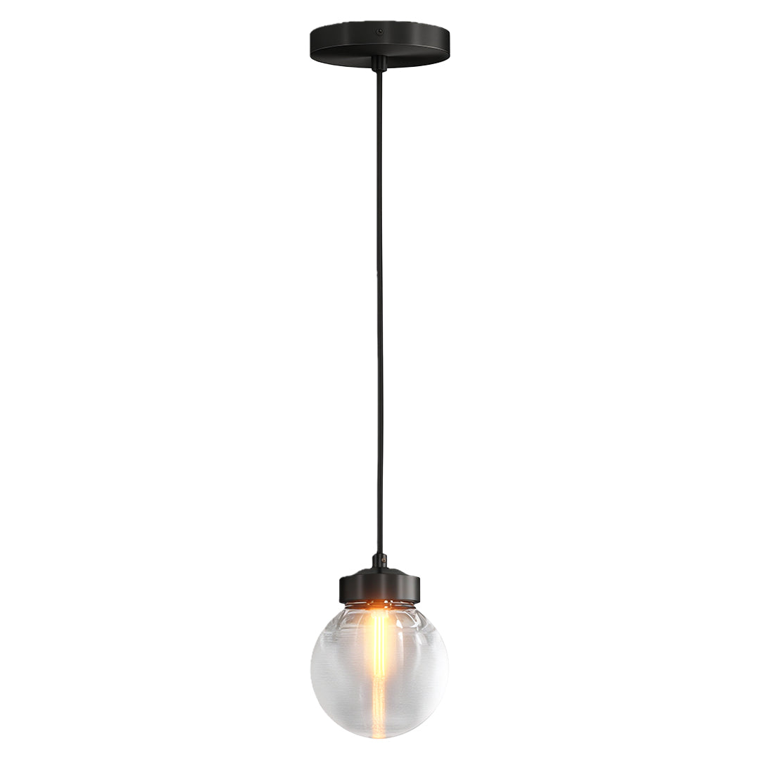 Modern luxury chandeliers inspired glass semi flush mount lighting in black with single globe