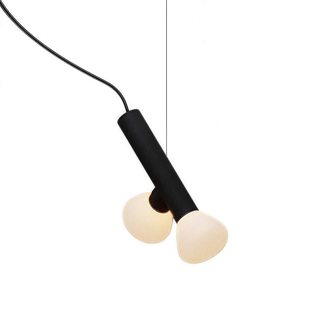Black small pendant light with cylindrical shade, stylish and contemporary ceiling lighting