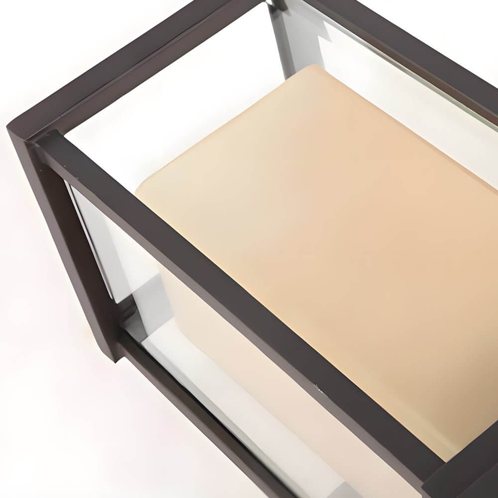 Black Square Outdoor Wall Lantern with Double Glass Shade