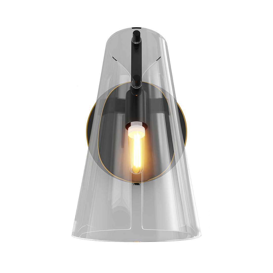 Modern luxury chandeliers inspired contemporary wall sconce lighting in black with tinted glass.