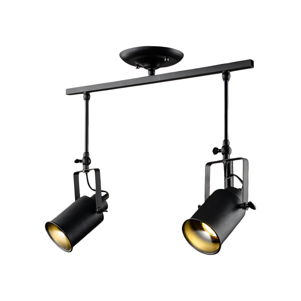 Black track light fixture with a minimalist design, displayed against a white background.