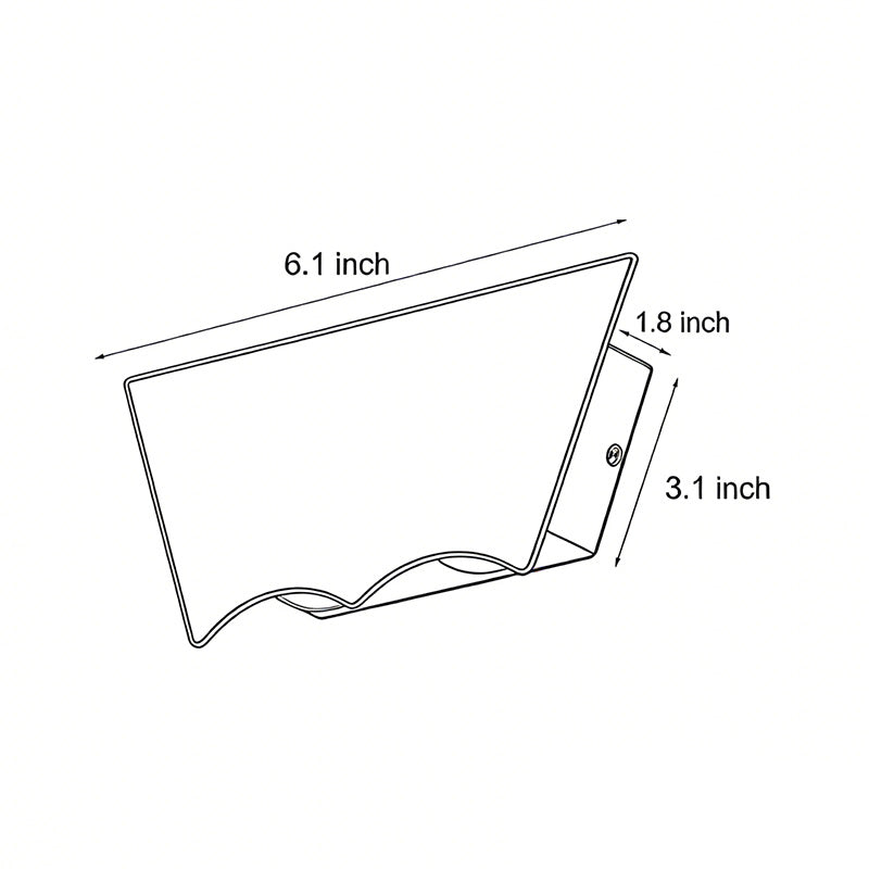 Black up down wall light dimension diagram illustrating width, height, and depth for accurate wall installation.