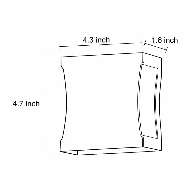 Technical diagram showing dimensions and structure of black wall lights models.