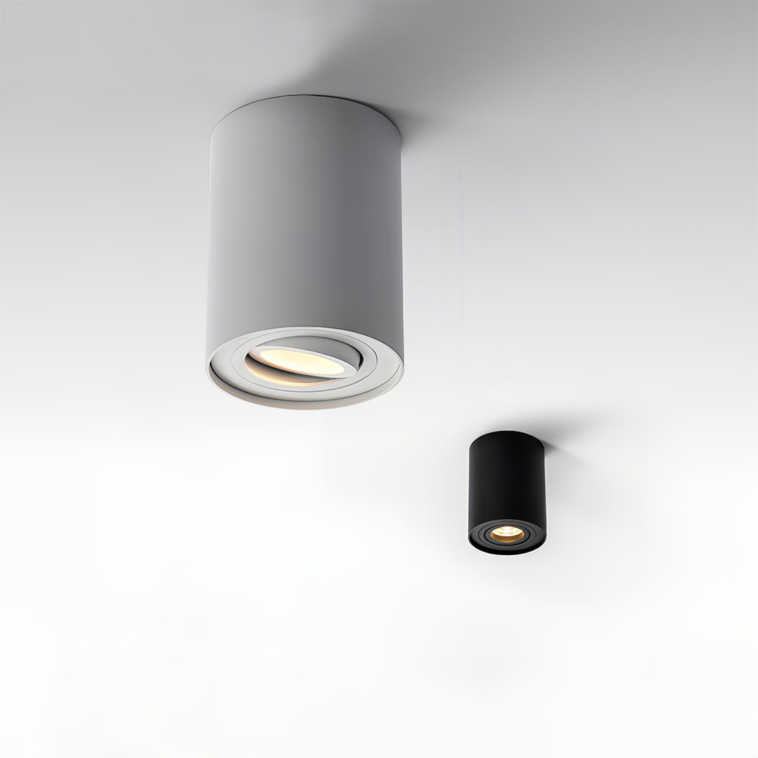 Black and white surface mounted downlight combination displayed for modern lighting comparison