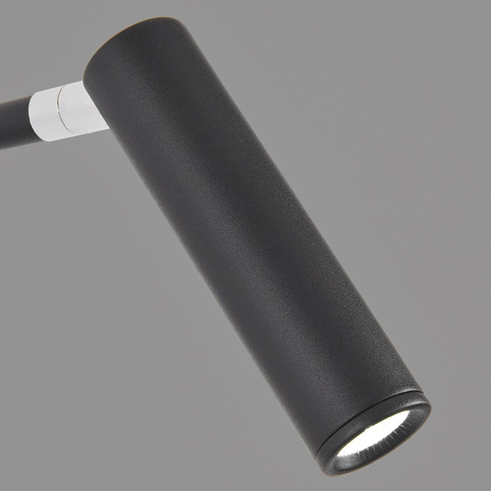 Black/White Tube LED Swing Arm Wall Light Adjustable Wall - Mounted Spotlight Bedroom Sconce Lamp