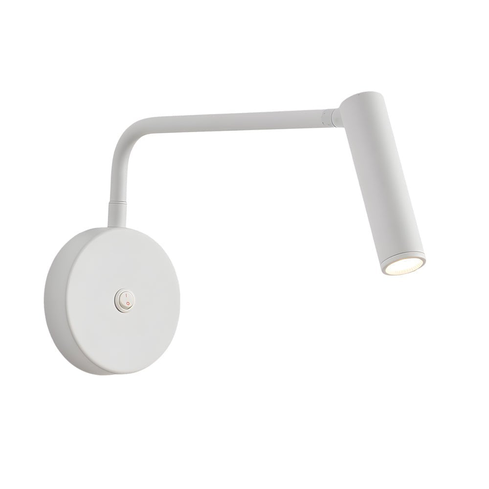 Black/White Tube LED Swing Arm Wall Light Adjustable Wall - Mounted Spotlight Bedroom Sconce Lamp