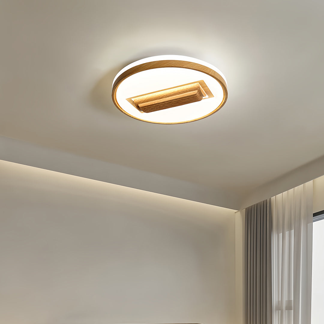 Bladeless ceiling fan with LED light in contemporary space with circular design providing modern air flow and bright illumination